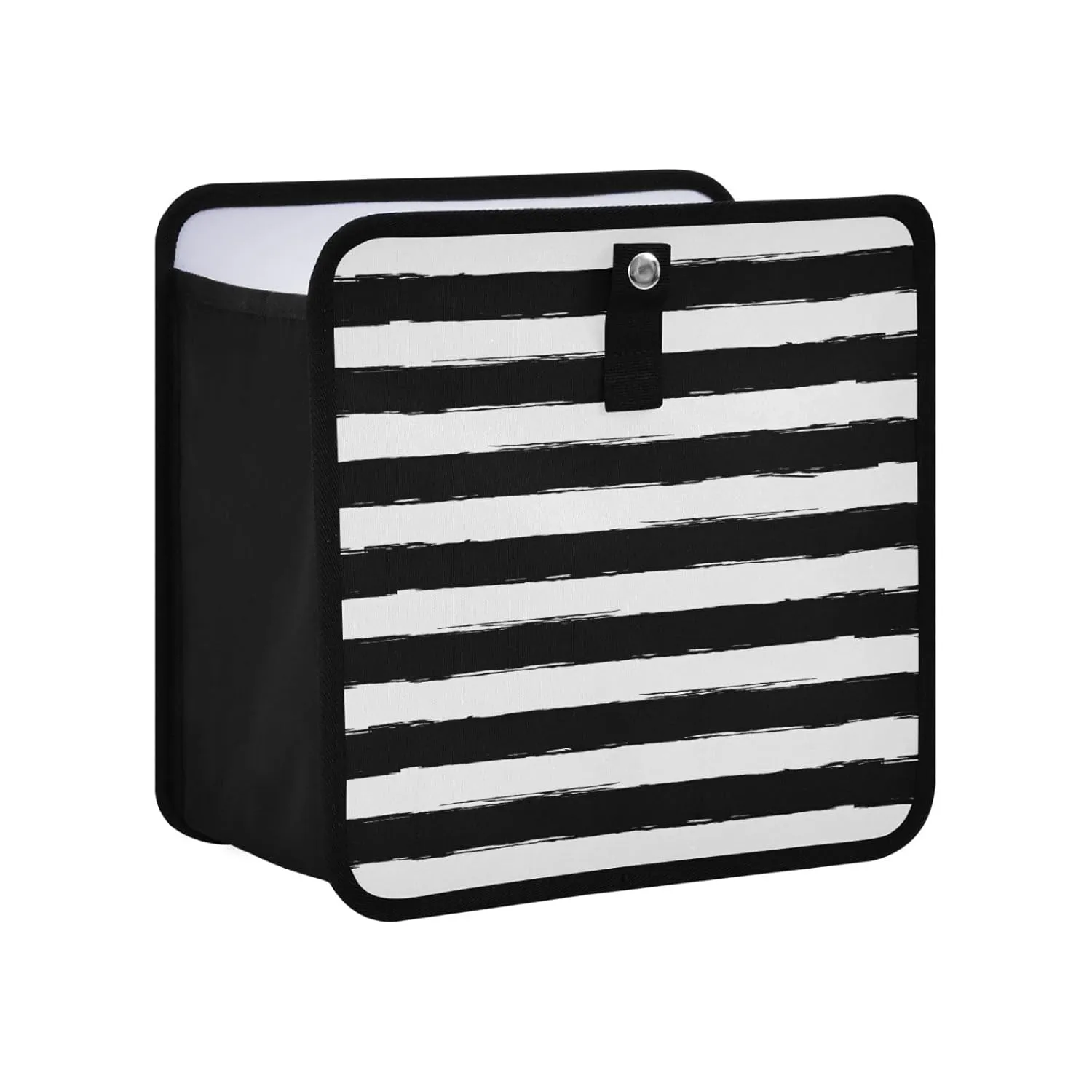 susiyo Hanging Car Trash Can, Foldable Waterproof Litter Garbage Bag Organizer with Big Opening Storage Bin & Large Capacity, Medium, Black and White Brush Stripe