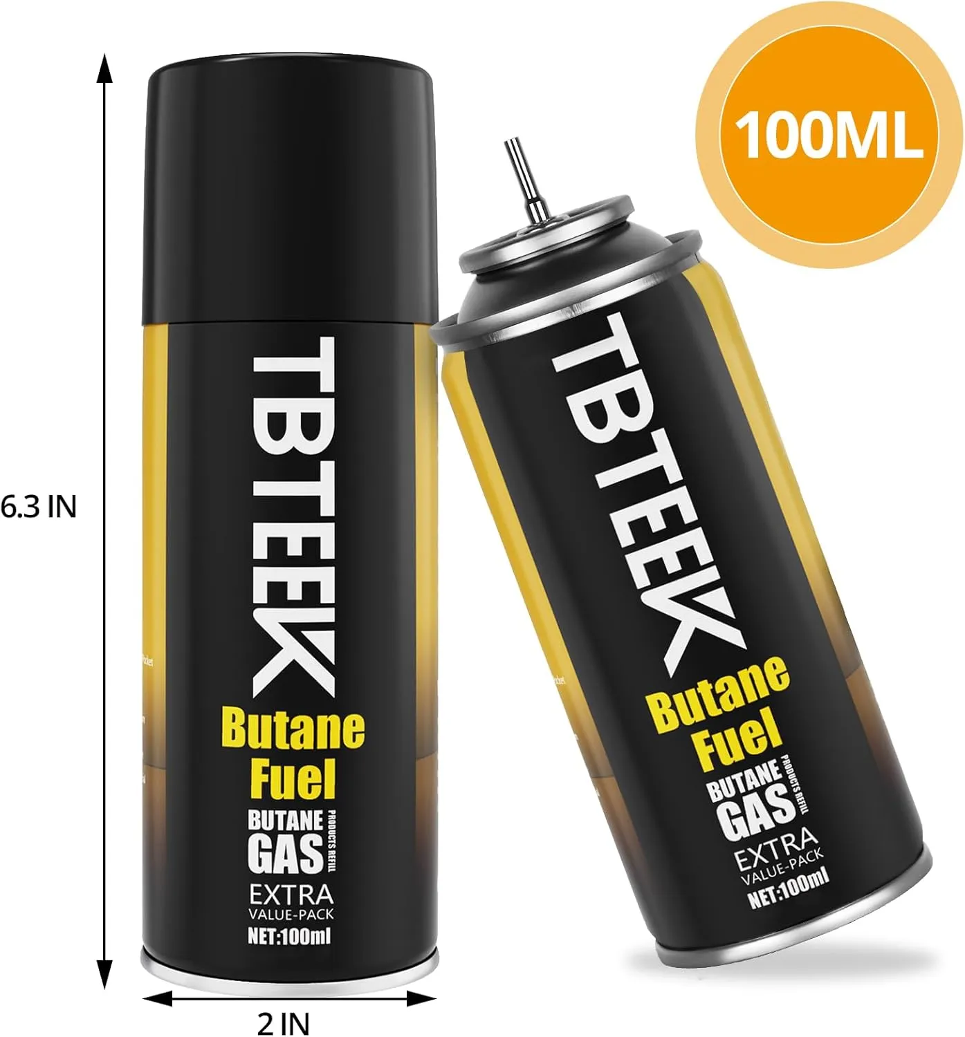TBTeek Butane Refill, Ultra-Refined Lighter Fluid Refill, Butane Fuel Refill, Butane Canister for Torch Lighter, Butane Torch, Kitchen Blow Torch (3 Can)