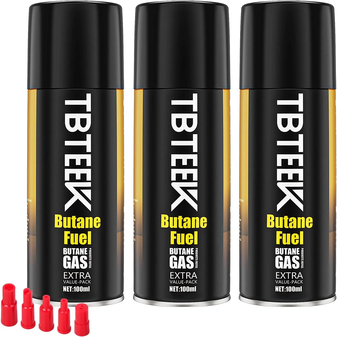 TBTeek Butane Refill, Ultra-Refined Lighter Fluid Refill, Butane Fuel Refill, Butane Canister for Torch Lighter, Butane Torch, Kitchen Blow Torch (3 Can)