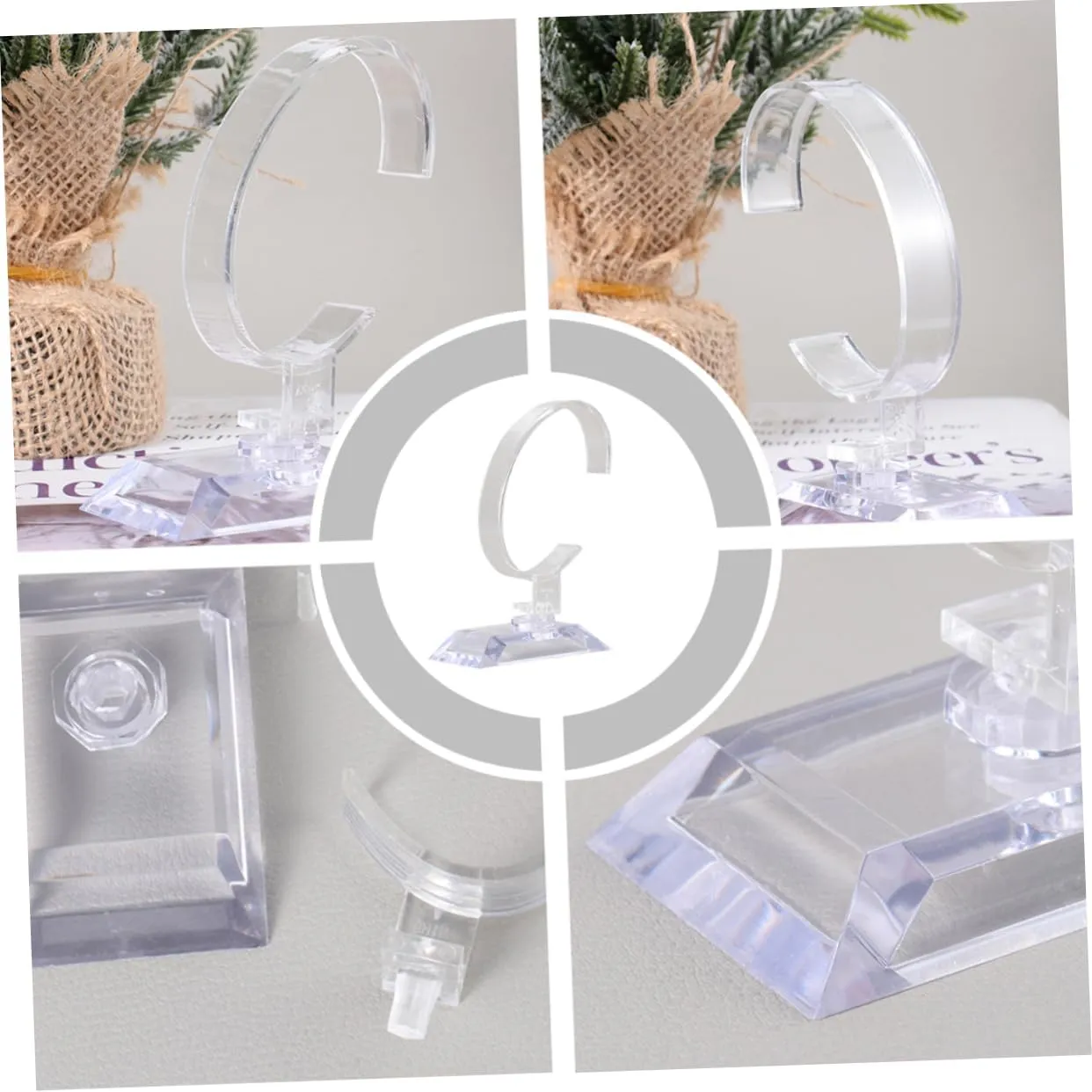TENDYCOCO 18 Pcs Plastic Watch Display Stand Jewelry Rack Pocket Watch Display Dome Belt Display Stand Pin Display Jewelry Tray Jewelry Hanger Watch Holder Stand Display Rack Watch Stand Pvc