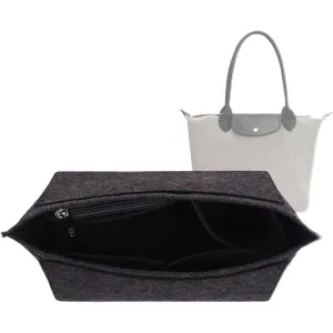 TERRIFI Multi-Pocket Felt Handbag Organizer, Folding Tote Bag organizer insert, Felt Organizer Insert Handbags & Base Shaper, for Insert Wallet Organizer for Longchamp (Small, Pink)