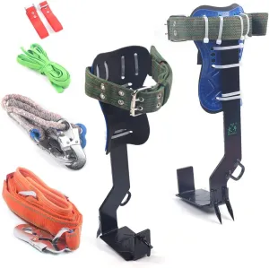 TFCFL Tree Climbing Spike Set 5PCS Safety Adjustable Belt Lanyard 2 Gears Rope Rescue Belt for Hunting Observation Outdoor Picking Fruit Pick Trees Pole Hook 10.5 * 5 * 36cm