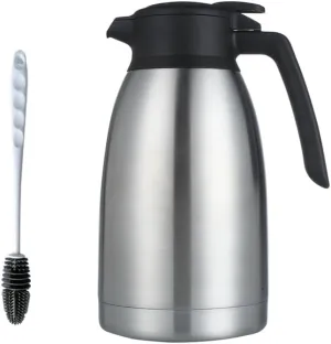 Thermal Coffee Carafe by Heritage66 -Triple Wall Vacuum insulated Flask-Thermos keeping Beverages Hot for 12 hours /24 hours cold Tea, Water, and Coffee Dispenser 2 Liter