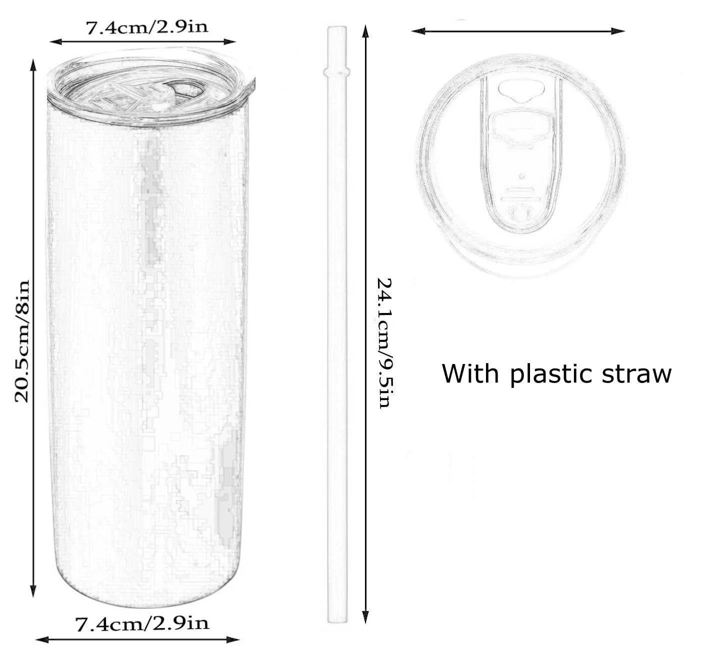 Thermal Transfer Coating 20oz Straight Cup Cone Cup Stainless Steel Vacuum Flask