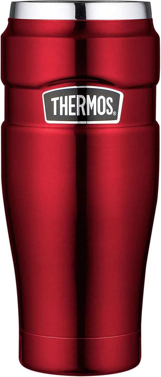 THERMOS 4002.248.047 Flask 0.47 Litre Stainless King Flask, Cranberry, 8,4x8,4x19,8 cm