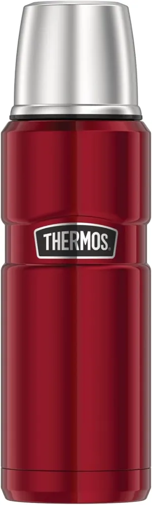 THERMOS 4003.248.047 Stainless King 0.47 Litre Stainless Steel Vacuum Flask, Cranberry
