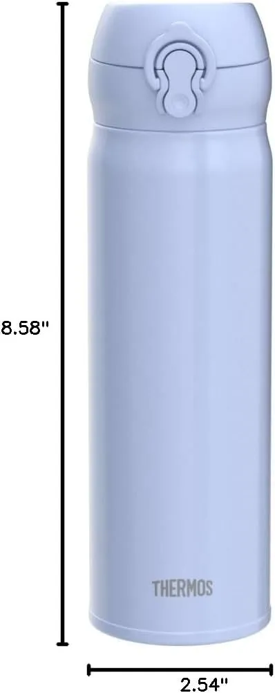 Thermos JNL-506 PBL Vacuum Insulated Portable Mug, 16.9 fl oz (500 ml), Pearl Blue, Easy to Clean and Easy to Clean, Lightweight Type, One-Touch Opening, Stainless Steel Bottle, Hot and Cold Retention
