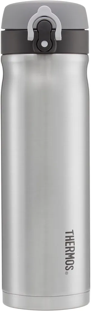 Thermos - Stainless Steel Direct Drink Flask (470ml) Reusable Insulated Thermal Coffee Cup for Hot or Cold Drinks, Vacuum Sealed Water Flask with a Leak-Proof Lid, 10hr Hot/24hr Cold
