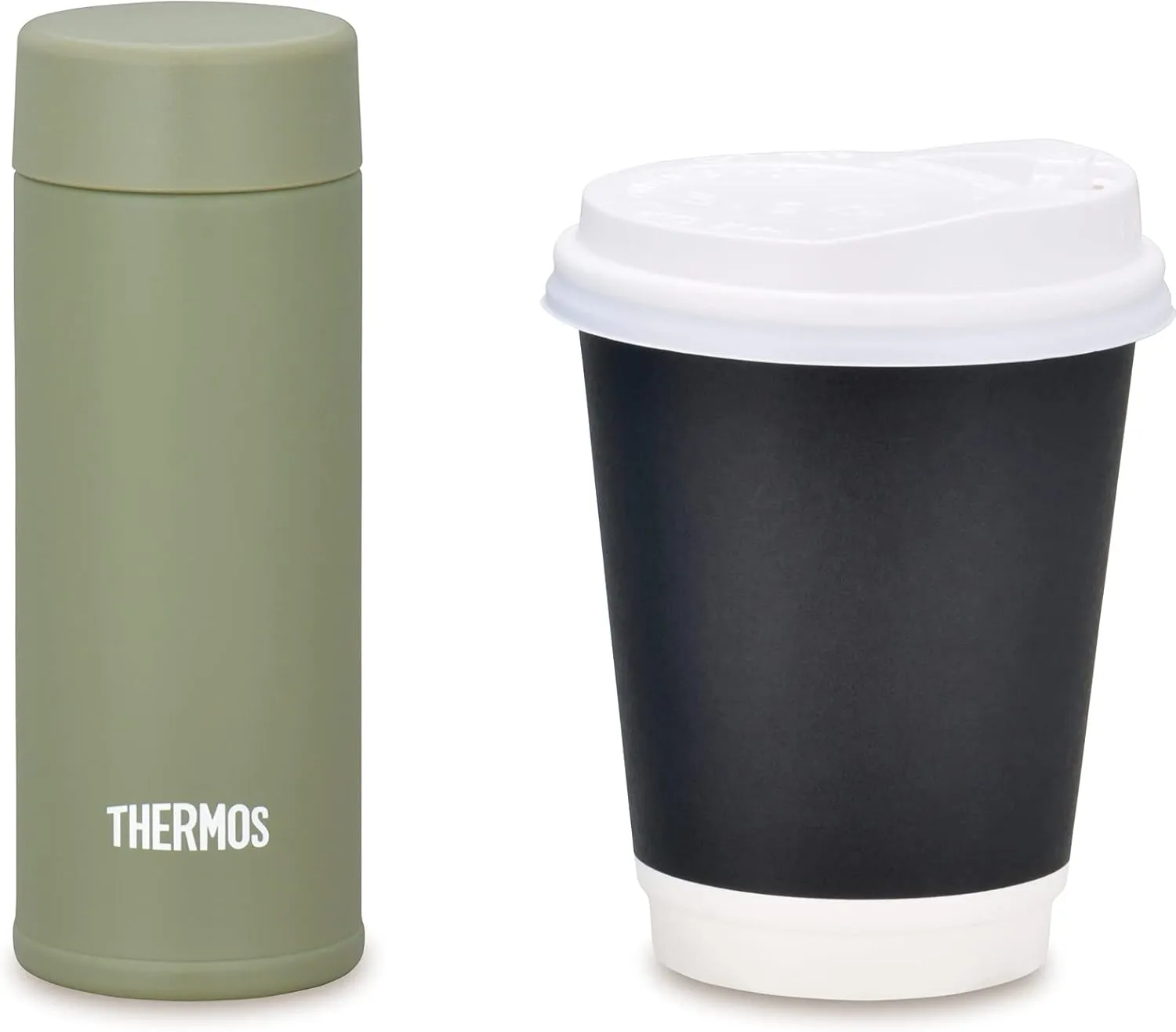 Thermos Water Bottle, Vacuum Insulated Pocket Mug, 4.2 fl oz (120 ml), Khaki JOJ-120 KKI (Small Capacity Model)