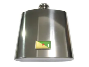 Thin Bordered French Guiana Flag 6oz Flask