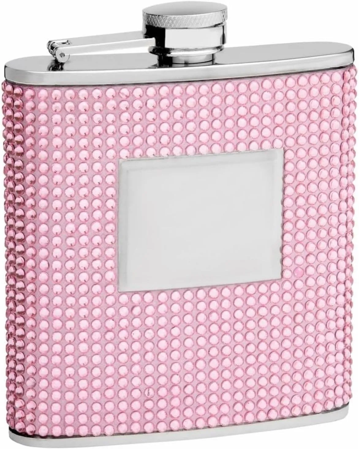 Top Shelf Flasks - Beaded Rhinestone Cute Pink Purse Size Stainless Steel Hip Flask | 6 Oz GIrl Drinking Whiskey Rustproof Flask | Perfect for Girlfriend, Friend Gift