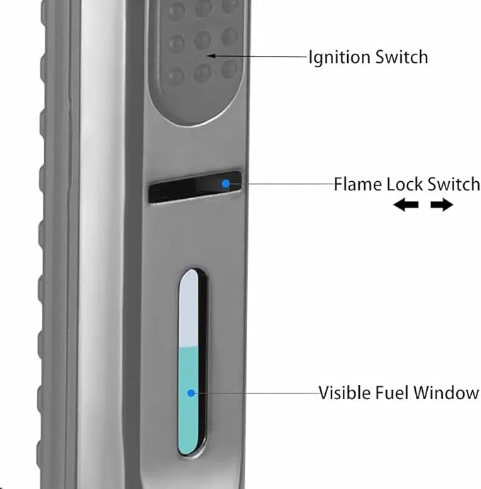 Torch Lighters, 7.5-inch Long Butane Lighter with Visible Window, Adjustable Jet Flame Windproof Lighter for Candle Grill Fireplace Camping (No Gas)