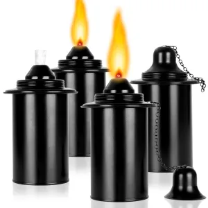 Torch Replacement Canisters (12 oz). Torch Refillable Canisters Bamboo Torch Fuel Can, Citronella Tabletop Torches Canister Outdoor for Patio Garden Decor, 4 Pack 12oz-4PCS