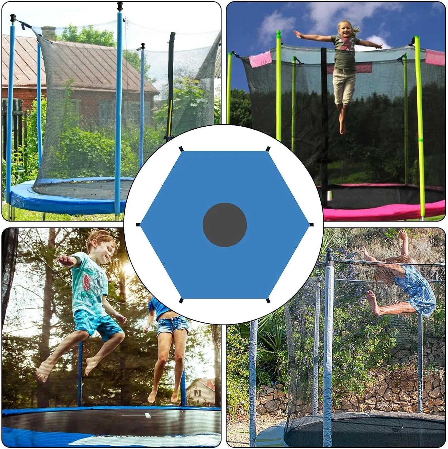 Trampoline Shade, Sun-Protection Trampolines Canopy, Easy to Install Trampolines Top Cover, Outdoor Trampoline Cover, Trampolines Sunshade Accessories for Outdoor Backyard Playground