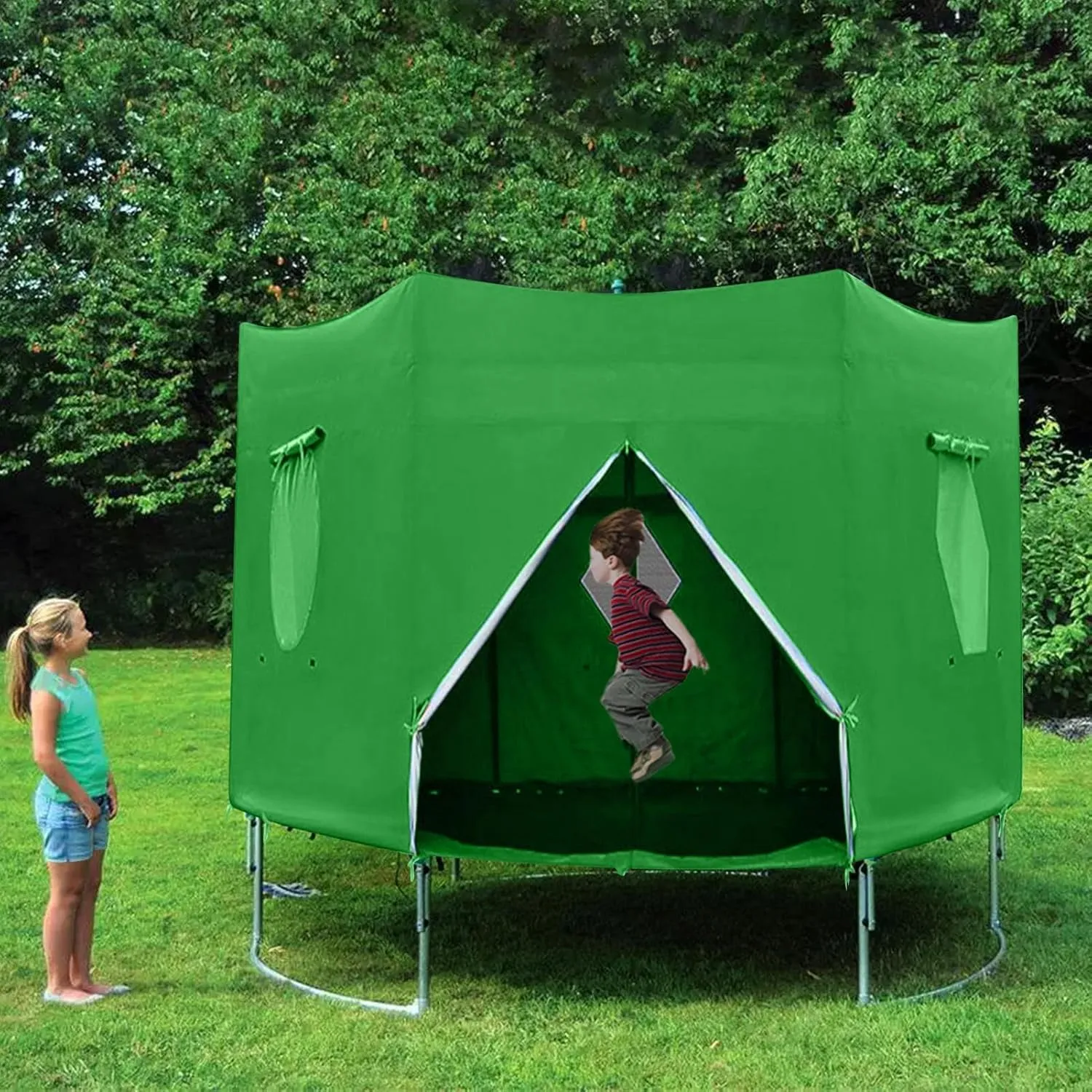 Trampoline Tent 6FT 8FT 10FT 12FT 14FT, Fits for 6 Straight Round Trampoline, Trampoline Accessory Tent, Trampoline, Tent Only