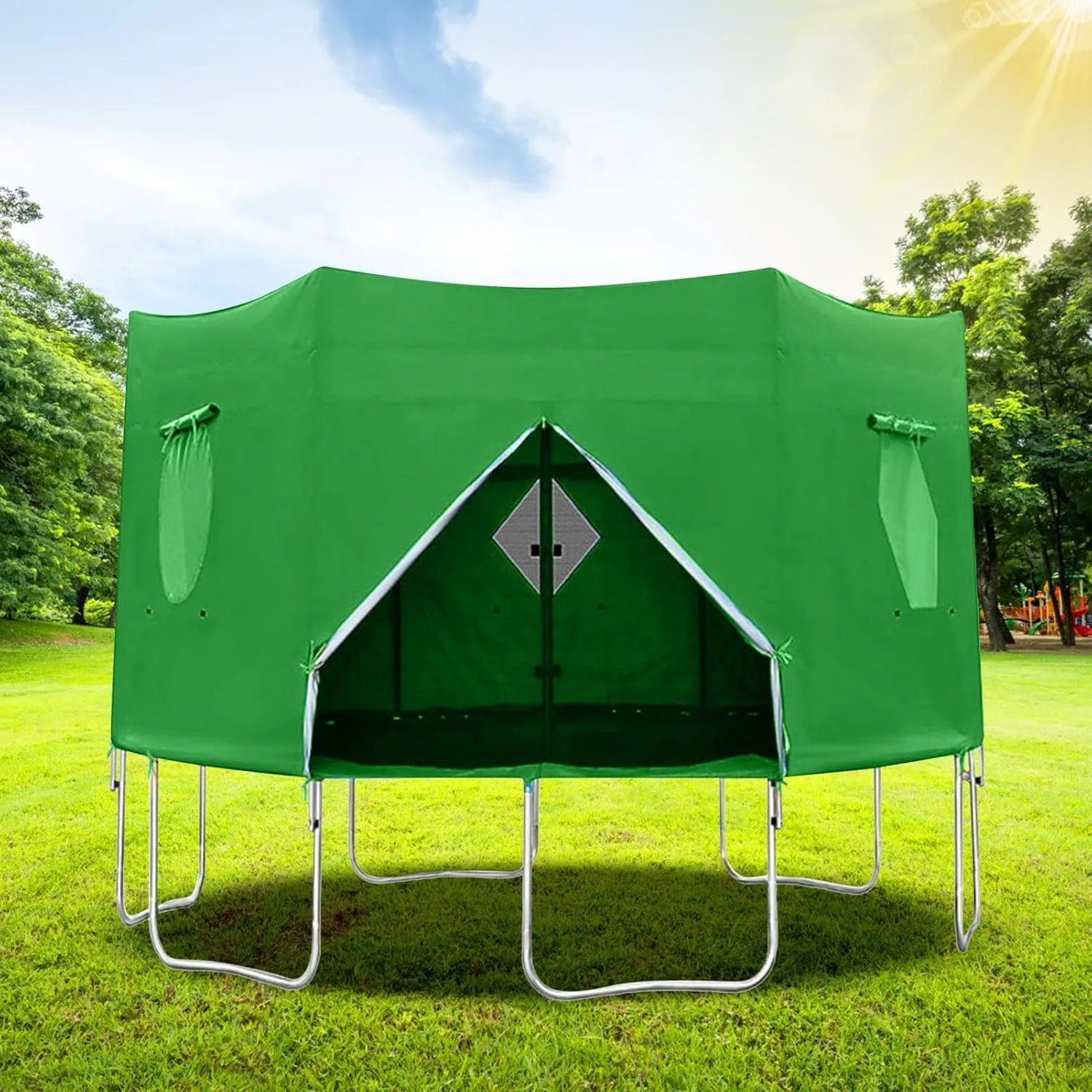 Trampoline Tent 6FT 8FT 10FT 12FT 14FT, Fits for 6 Straight Round Trampoline, Trampoline Accessory Tent, Trampoline, Tent Only
