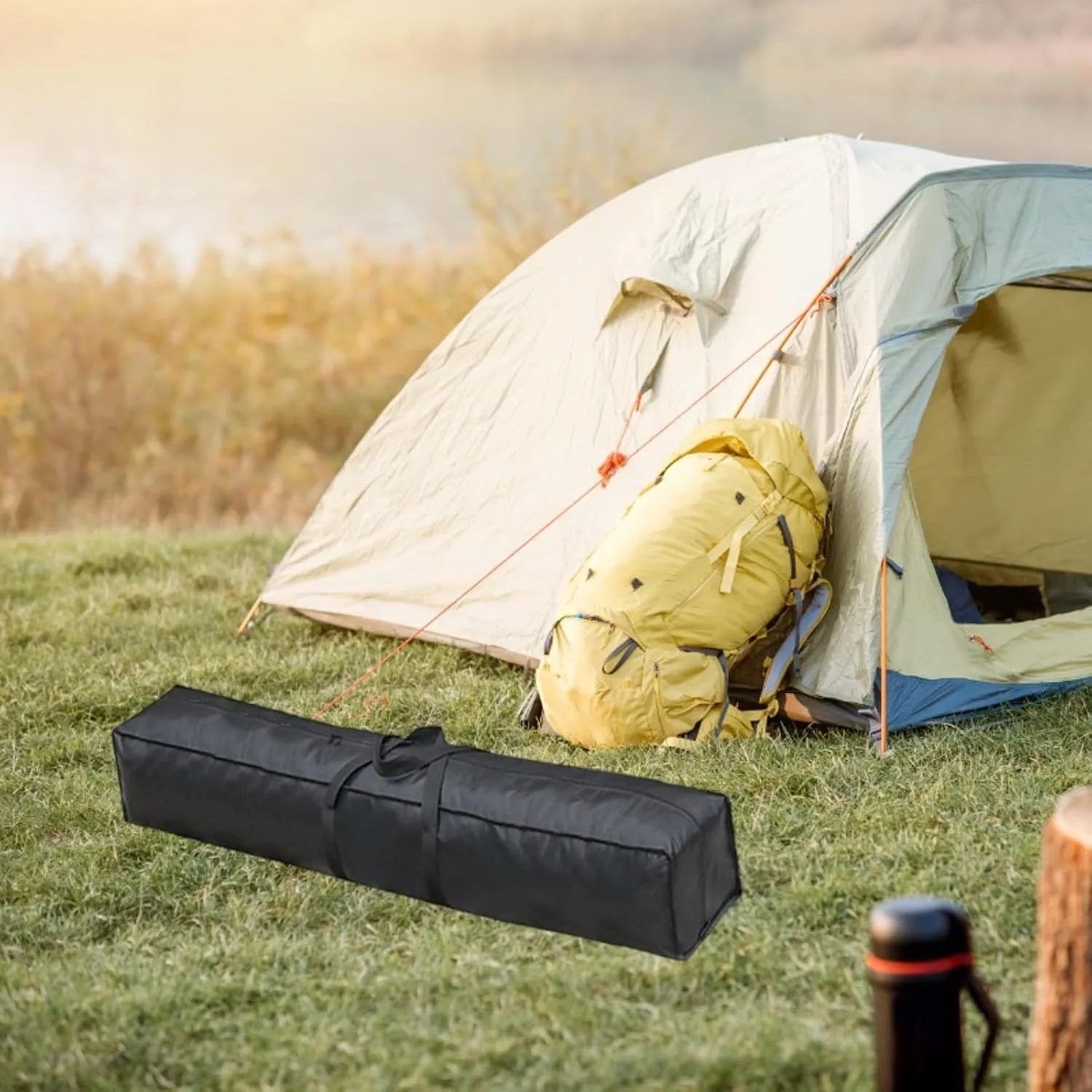 Travel Duffel Bag Large Sports Equipment Storage with Zipper Dustproof Long Luggage Bag Water Resistant for Tent Pole Gym, 100cmx25cmx25cm