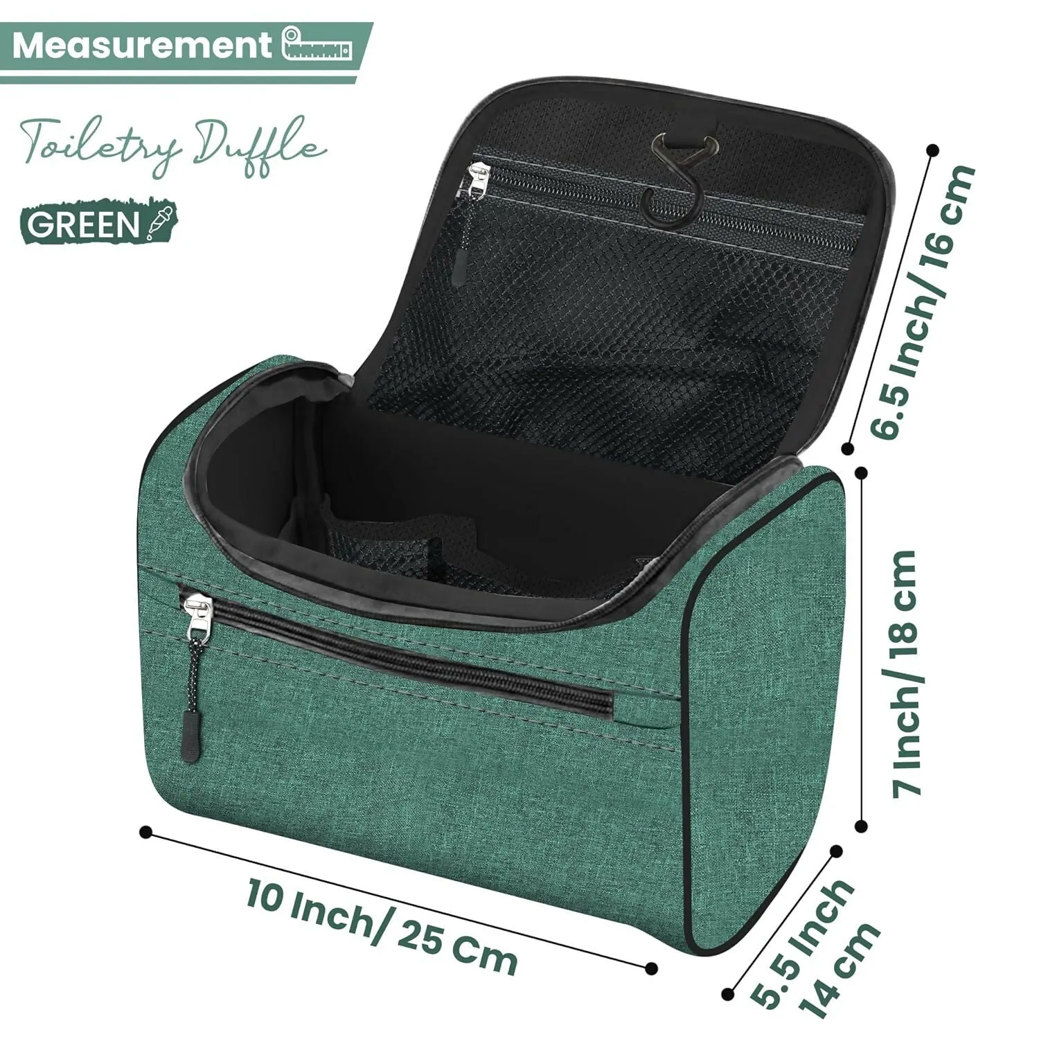 Travel Makeup & Toiletry Organizer Bag (Olive Green)