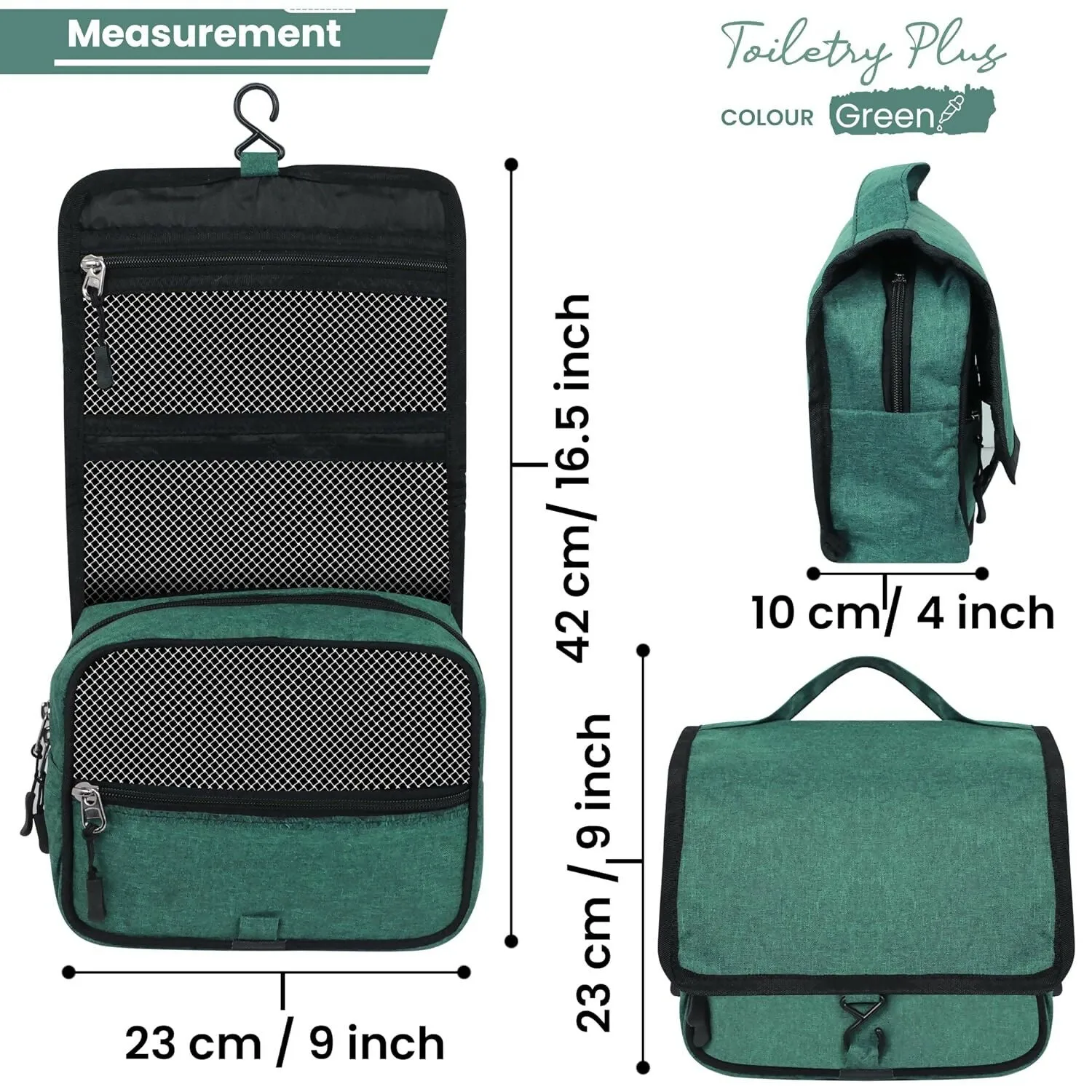 Travel Makeup & Toiletry Organizer Bag (Olive Green)