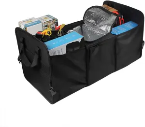 Trunk Organizer, Large Capacity Cargo Storage with Insulation Cooler, Foldable Trunk Organizer for Cars, Vehicles, SUVs, Trucks