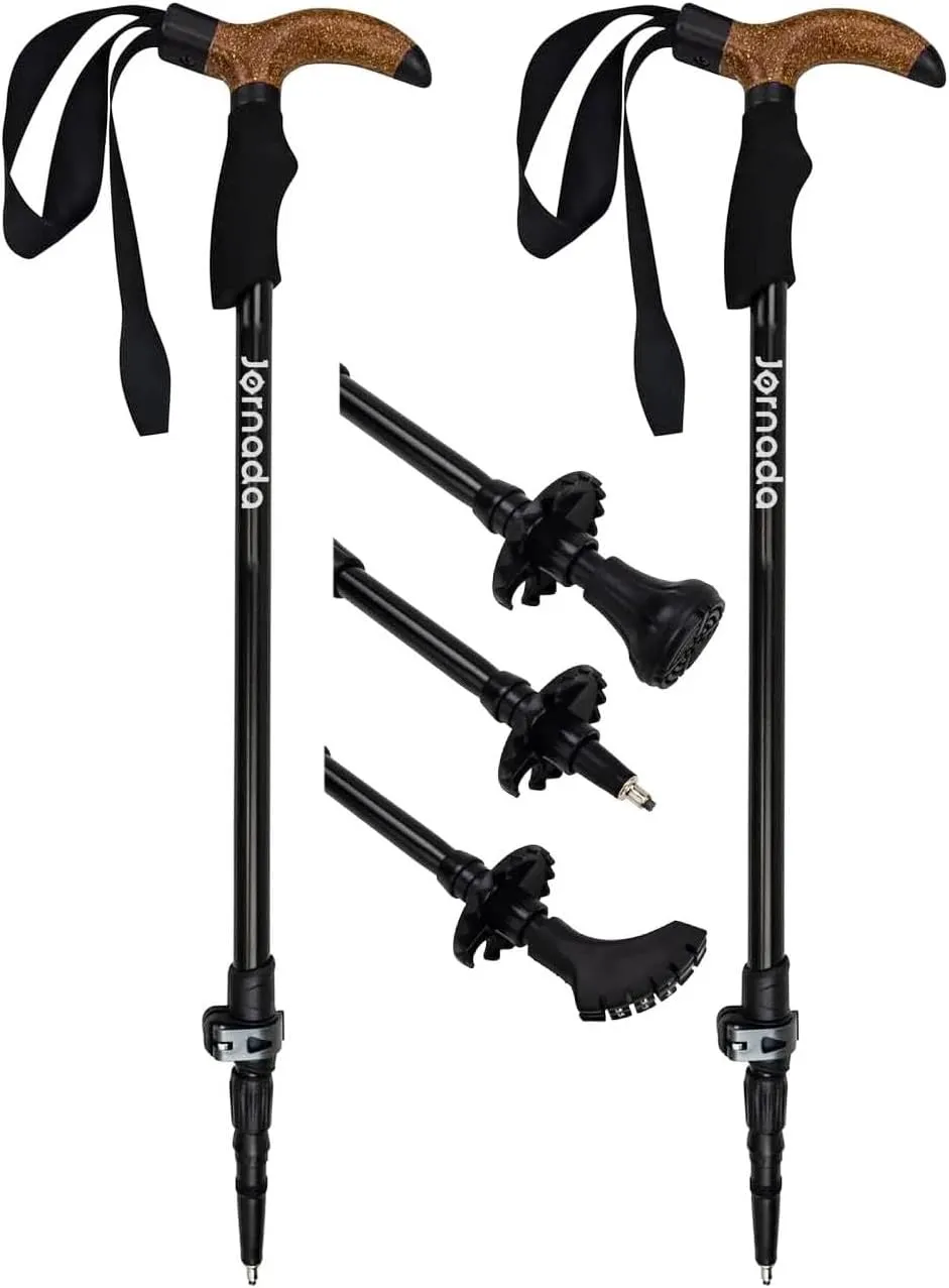 Ultralight Trekking Pole – Quick-Lock Anti-Shock Hiking Stick, Adjustable for Hiking & Backpacking – Cork Grip & Tungsten Tips (Aluminum Alloy, Collapsible)