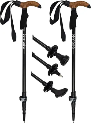 Ultralight Trekking Pole – Quick-Lock Anti-Shock Hiking Stick, Adjustable for Hiking & Backpacking – Cork Grip & Tungsten Tips (Aluminum Alloy, Collapsible)