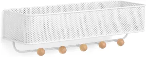 Umbra Estique Entryway Organizer, Great for Storing Keys, Small Accessories, Mail, Wallets and More, White Finish