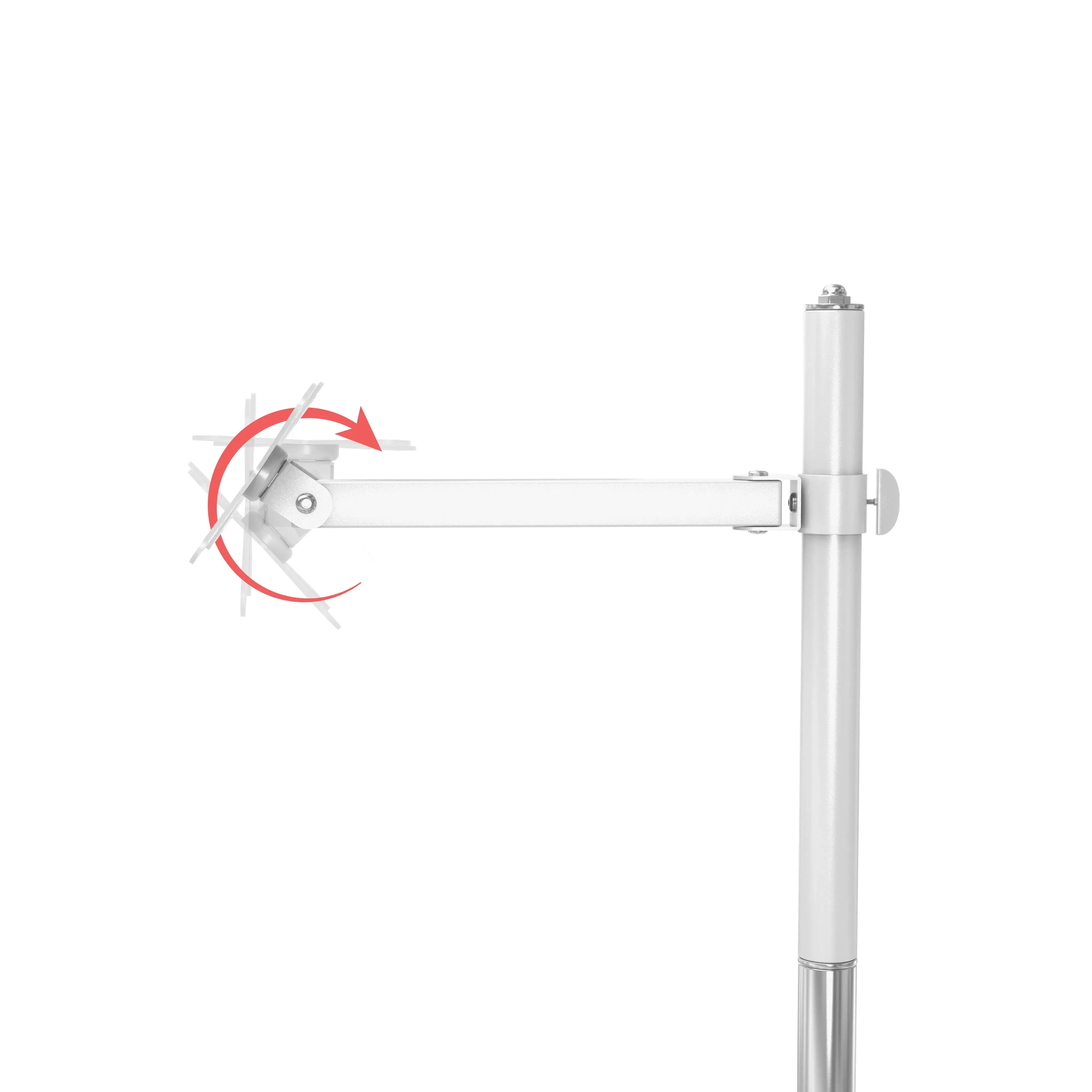 VESA Medical Rolling Cart with Articulating Arm, Basket, and Power Strip Holder