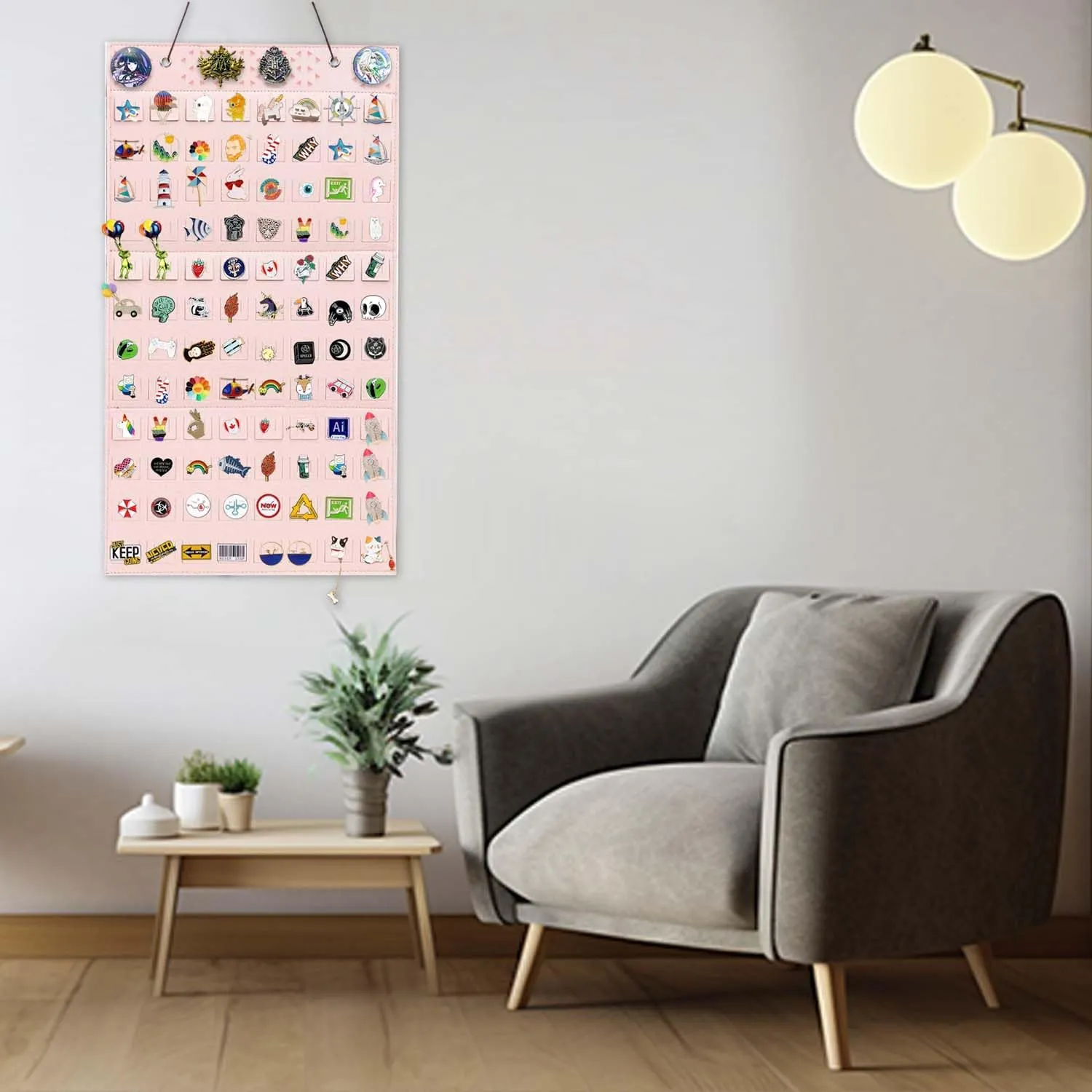 Wall Hanging Brooch Pin Organizer,Pins Collection Display Case,Brooch Collection Storage Holder,Holds Up to 170 Pins(Not Include any Accessories)