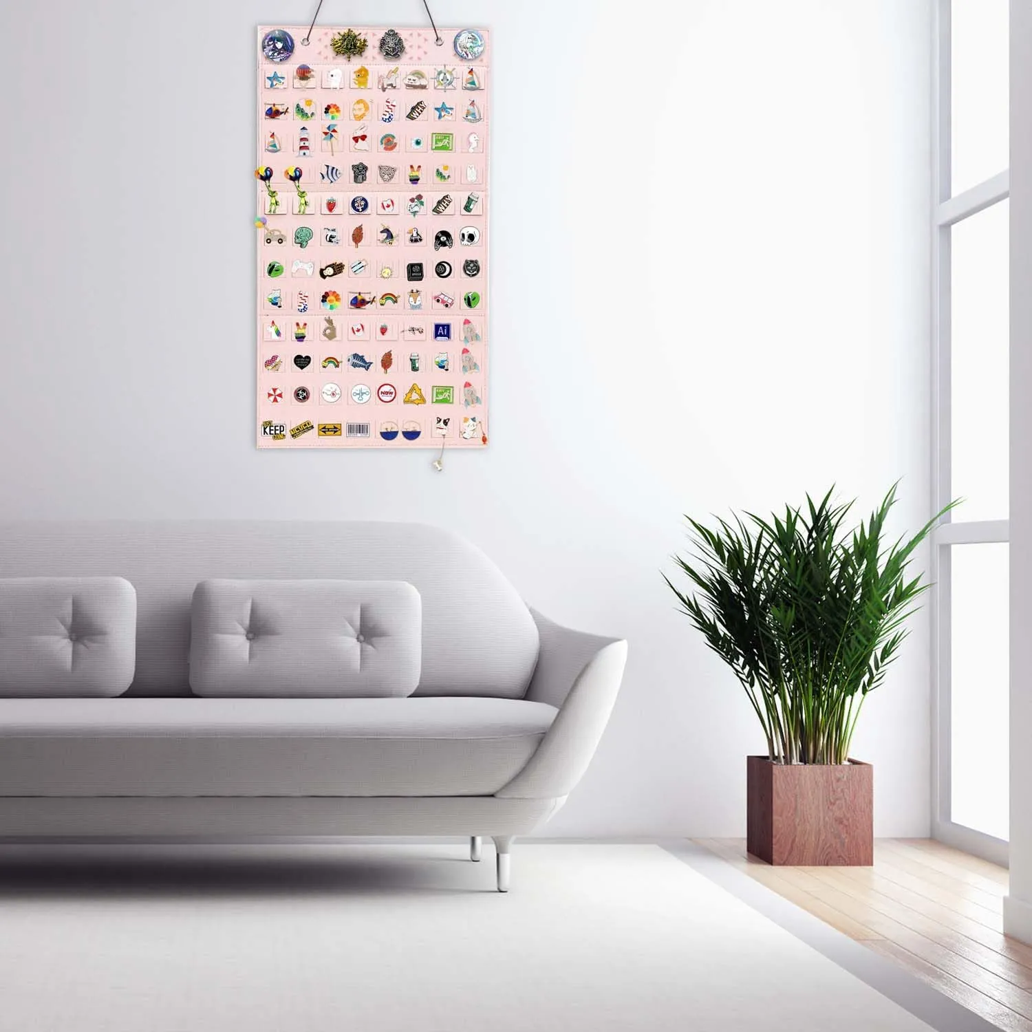 Wall Hanging Brooch Pin Organizer,Pins Collection Display Case,Brooch Collection Storage Holder,Holds Up to 170 Pins(Not Include any Accessories)