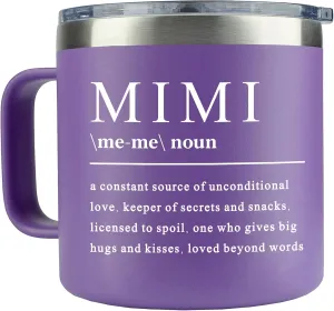 WECACYD Mimi Gifts - 14Oz Mimi Coffee Mug - Mother Day Gift -Mimi's Birthday Gifts - Gift for Mimi's from Granddaughter, Grandson, Grandkids for Birthday, Mothers Day, Christmas