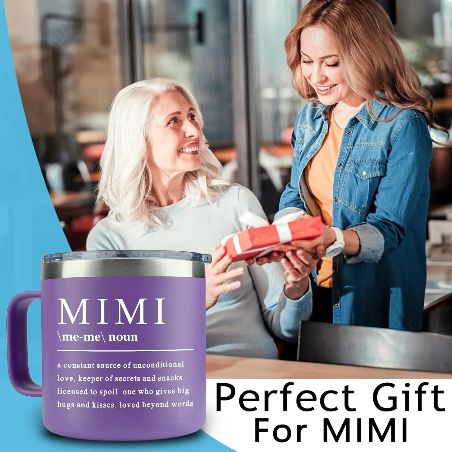 WECACYD Mimi Gifts - 14Oz Mimi Coffee Mug - Mother Day Gift -Mimi's Birthday Gifts - Gift for Mimi's from Granddaughter, Grandson, Grandkids for Birthday, Mothers Day, Christmas