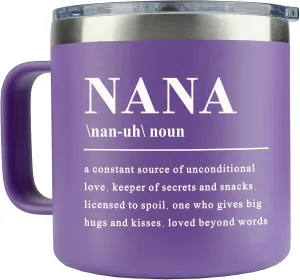WECACYD Nana Gifts - 14oz Nana Coffee Mug - Perfect for Nana's from Granddaughter, Grandson, Grandkids for Birthday, Mothers Day, Christmas - Also Suitable for Grandma, Grammy, Mimi, Gigi
