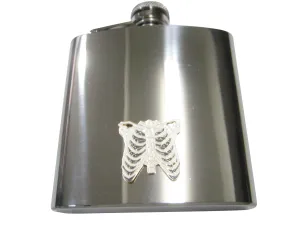 White Toned Anatomical Rib Cage 6oz Flask
