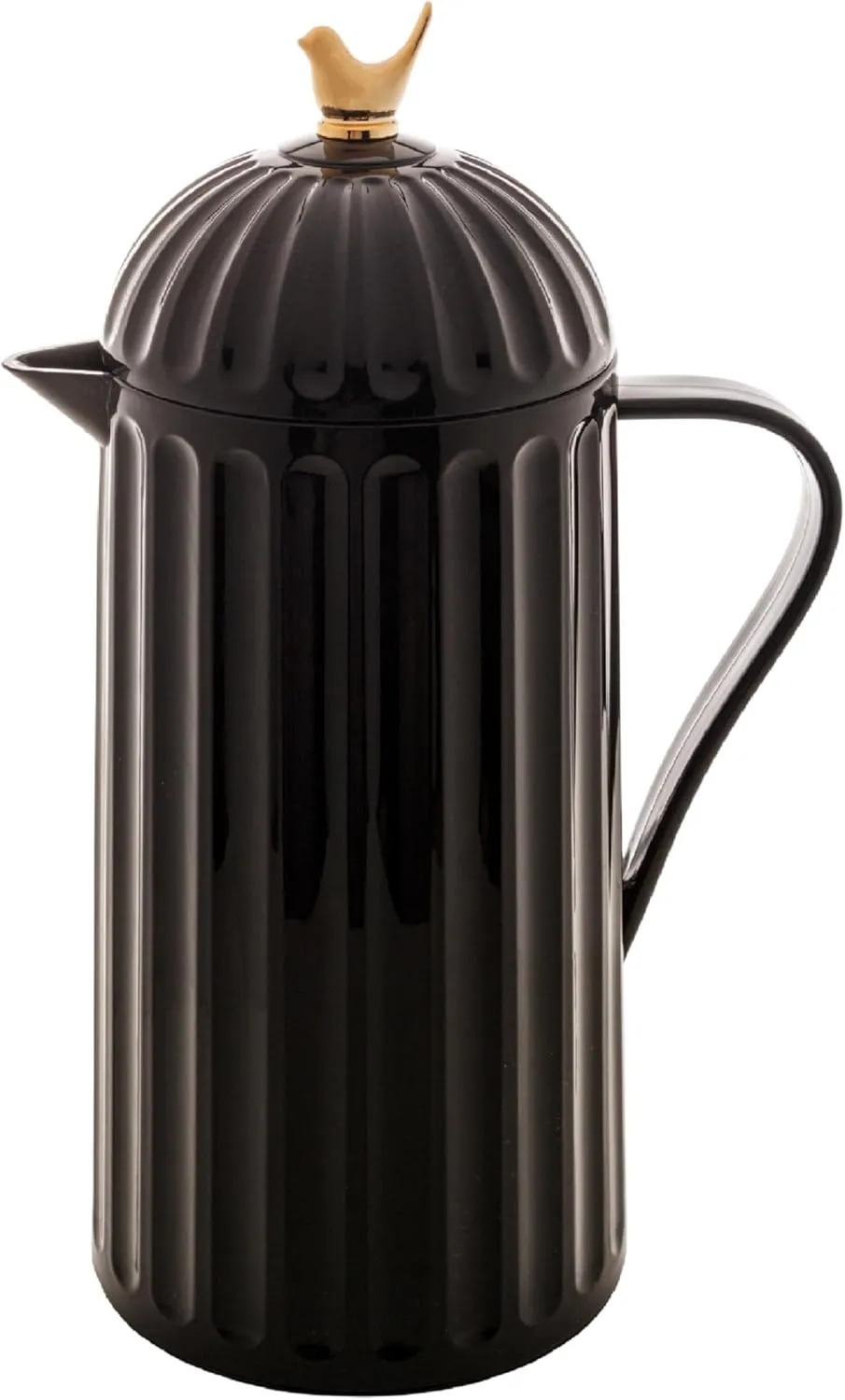 WOLFF - Bird Thermal Coffee Carafe - Hot or Cold Drinks, Double Walled Insulated Vacuum Flask - Leakproof Coffee Dispenser, Thermos Bottle for Cold Beverages - Black, 34floz/1L