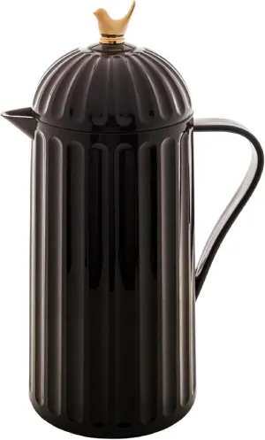 WOLFF - Bird Thermal Coffee Carafe - Hot or Cold Drinks, Double Walled Insulated Vacuum Flask - Leakproof Coffee Dispenser, Thermos Bottle for Cold Beverages - Black, 34floz/1L