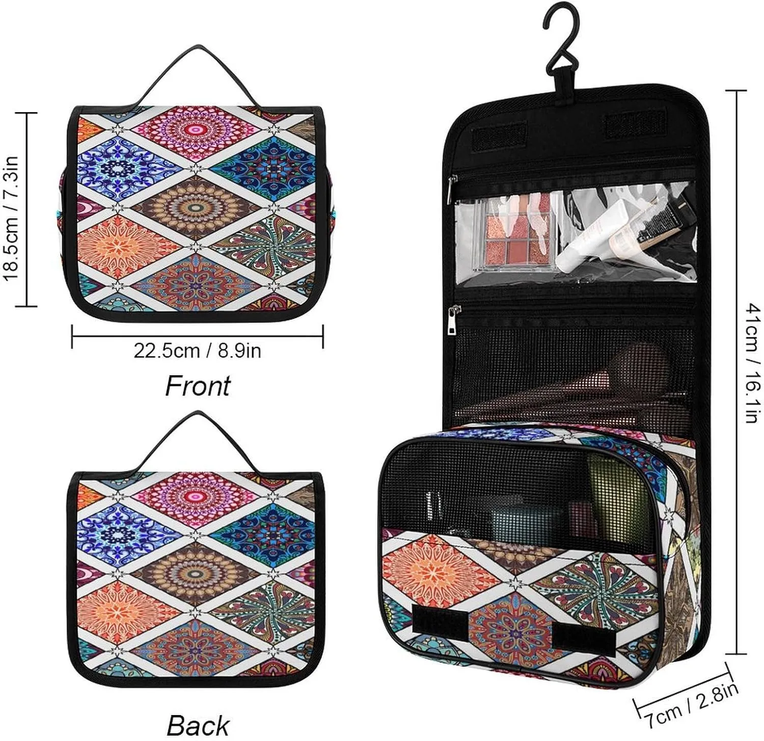 Women Hanging Toiletry Wash bag, Travel Cosmetic Storage Case Organizer