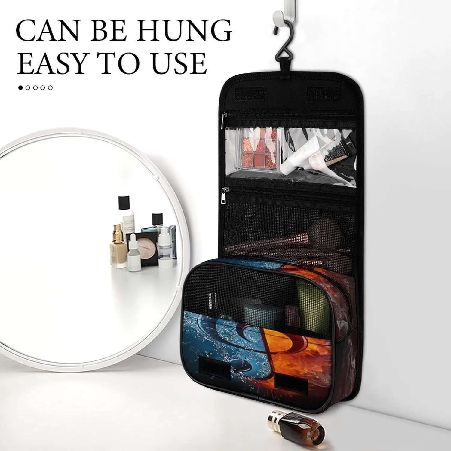 Women Hanging Toiletry Wash bag, Travel Cosmetic Storage Case Organizer
