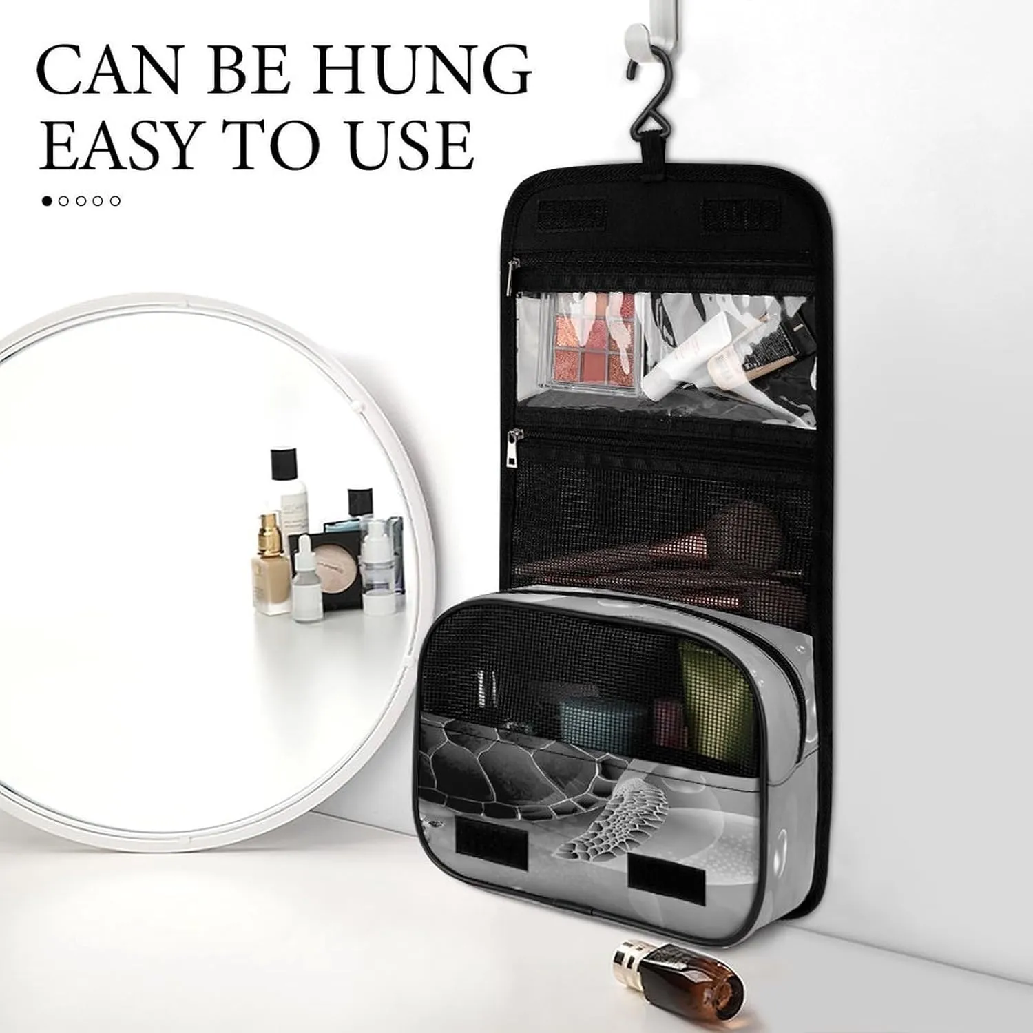 Women Hanging Toiletry Wash bag, Travel Cosmetic Storage Case Organizer
