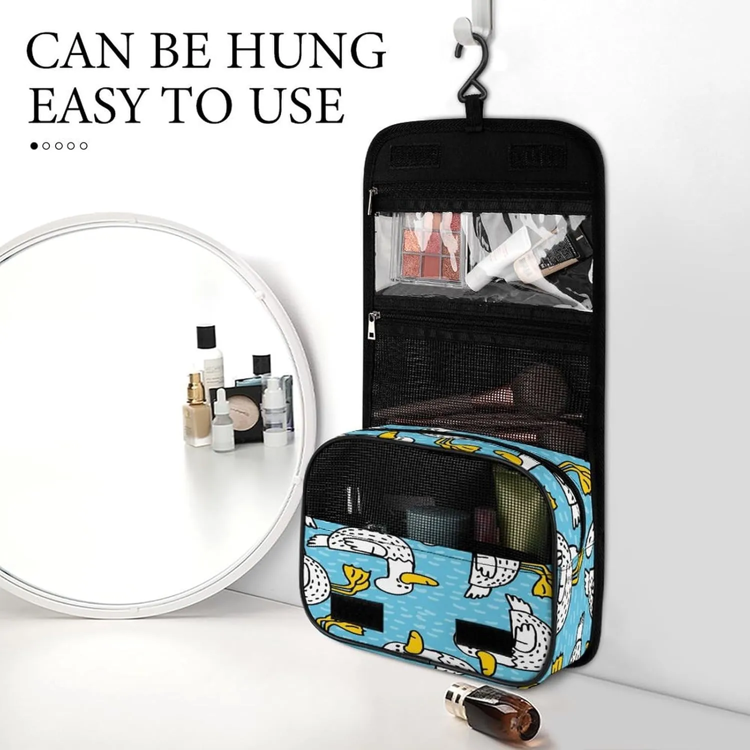 Women Hanging Toiletry Wash bag, Travel Cosmetic Storage Case Organizer