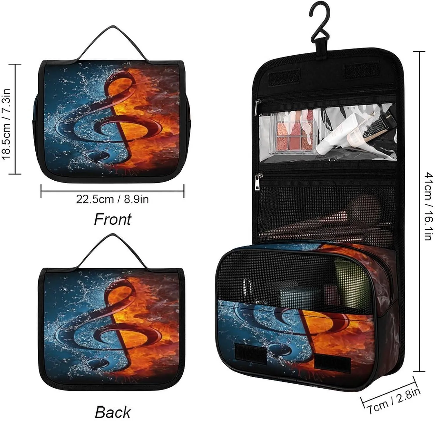 Women Hanging Toiletry Wash bag, Travel Cosmetic Storage Case Organizer