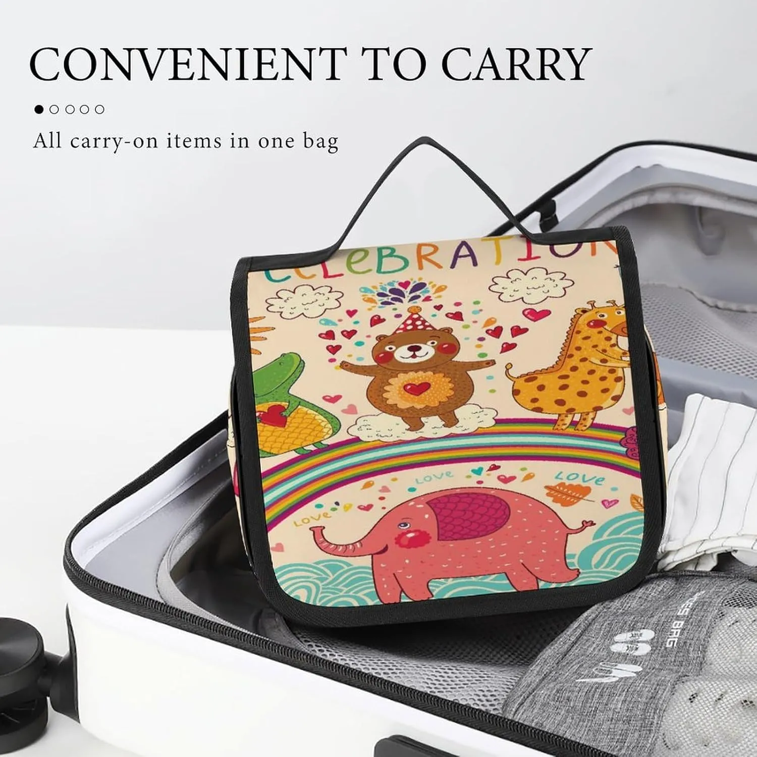 Women Hanging Toiletry Wash bag, Travel Cosmetic Storage Case Organizer