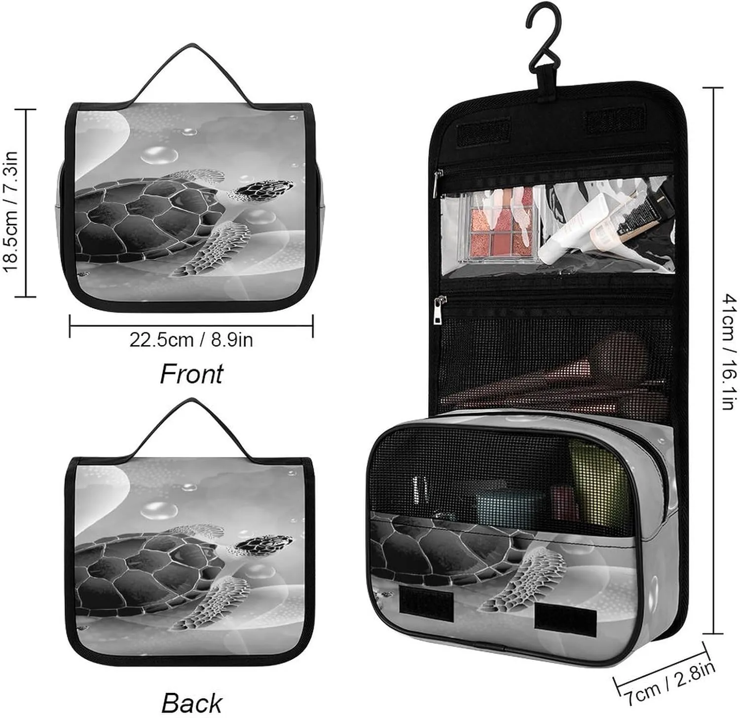 Women Hanging Toiletry Wash bag, Travel Cosmetic Storage Case Organizer