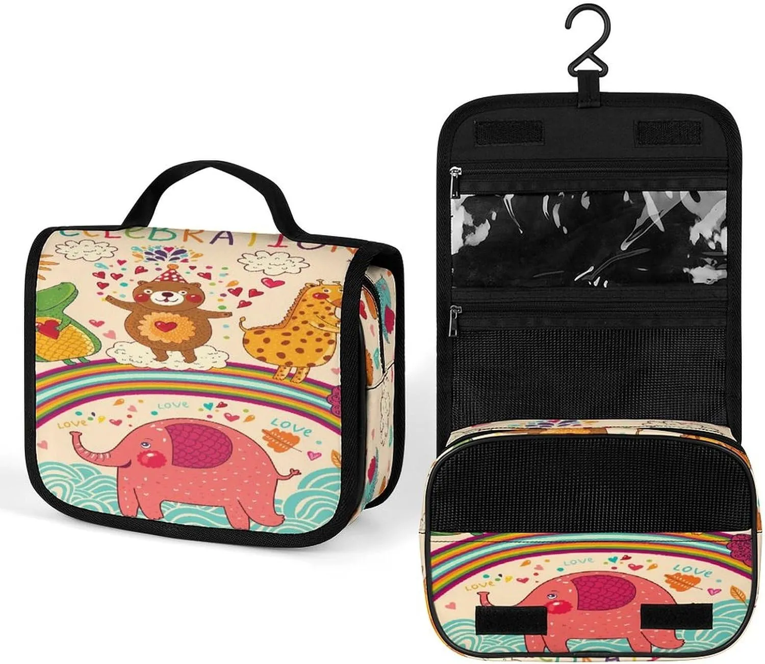 Women Hanging Toiletry Wash bag, Travel Cosmetic Storage Case Organizer