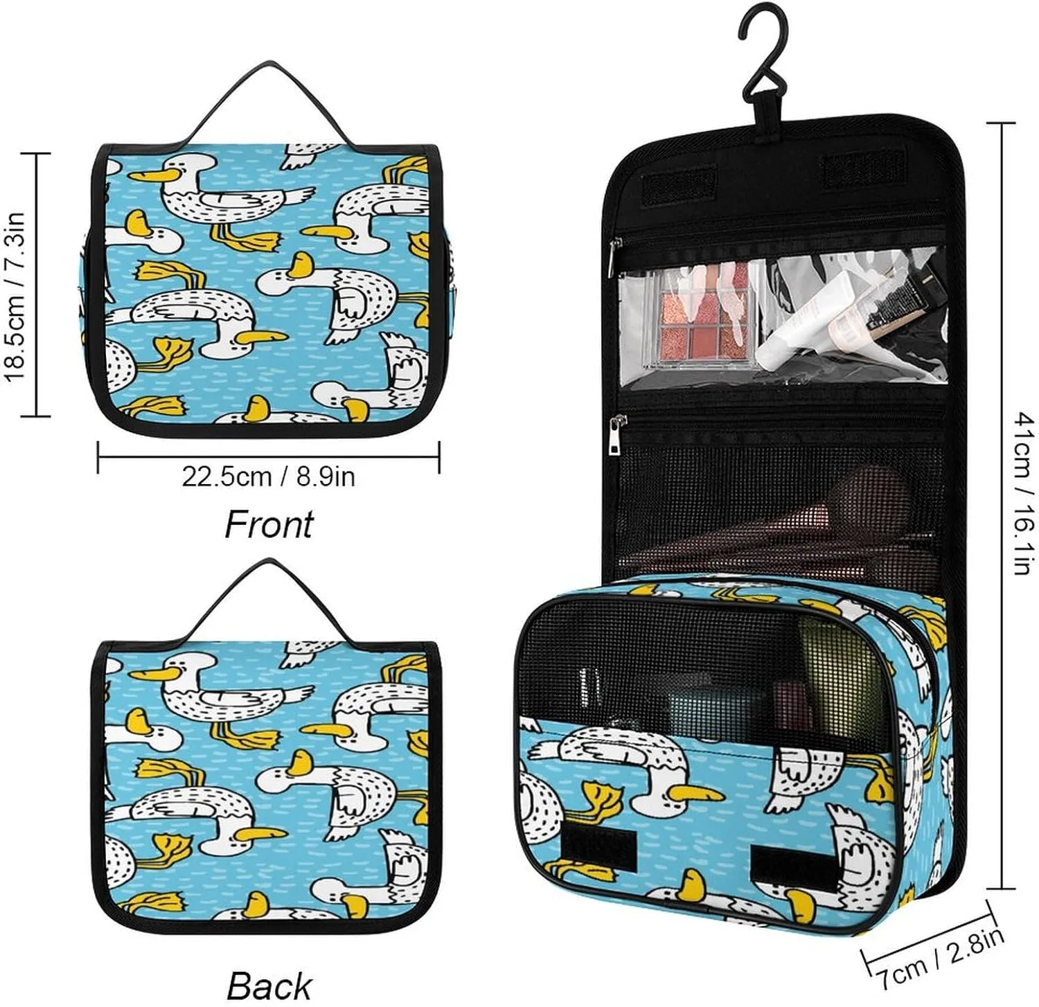 Women Hanging Toiletry Wash bag, Travel Cosmetic Storage Case Organizer