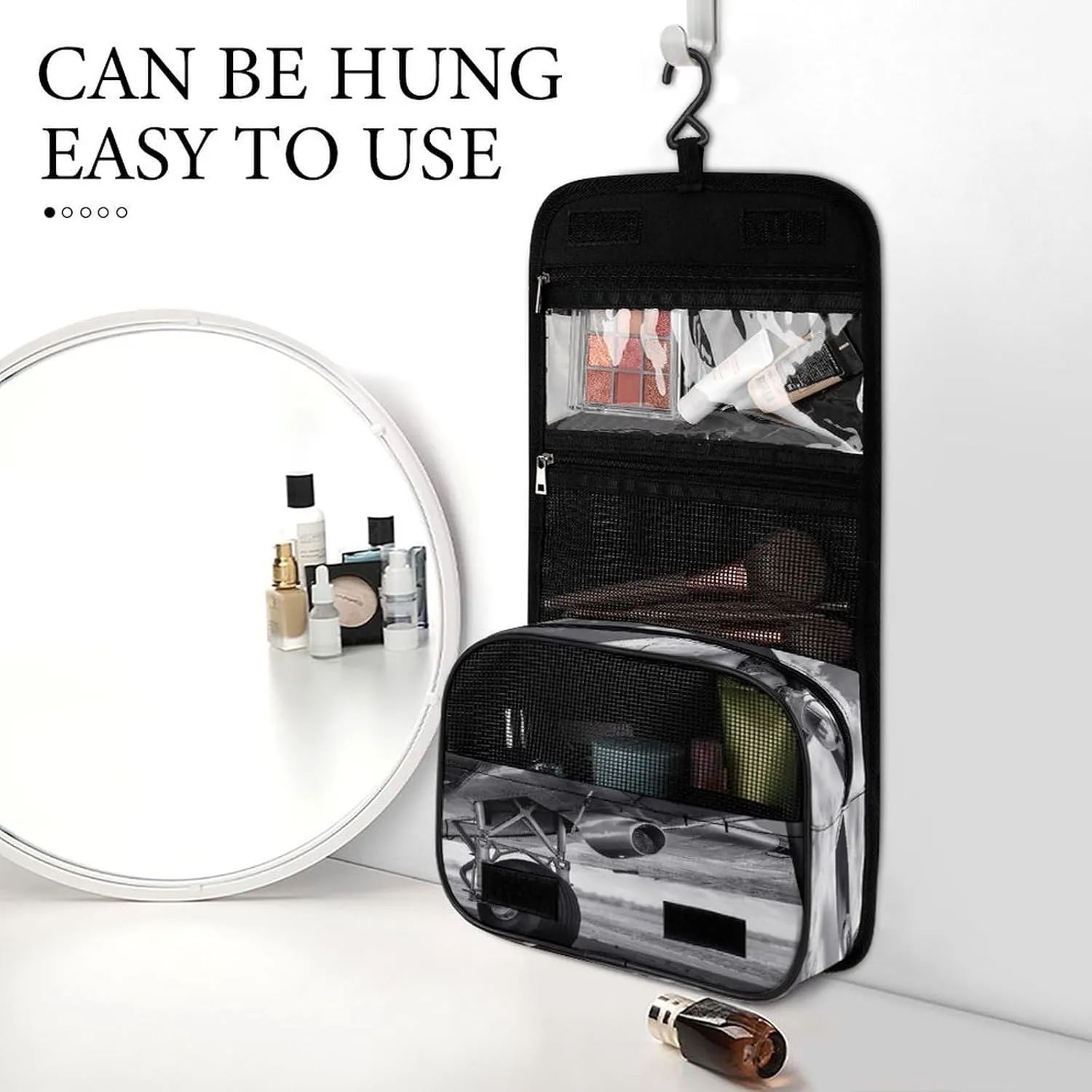 Women Hanging Toiletry Wash bag, Travel Cosmetic Storage Case Organizer