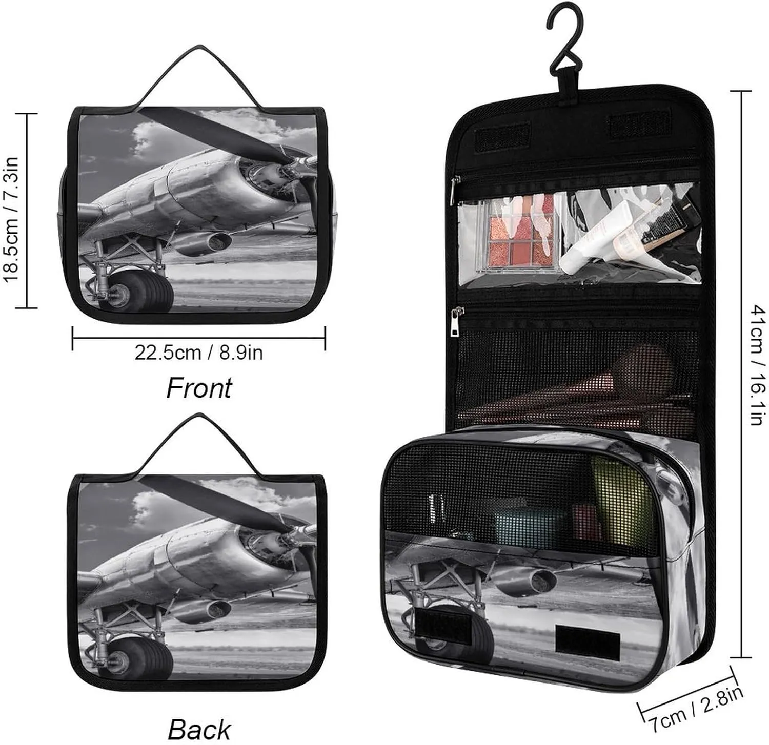 Women Hanging Toiletry Wash bag, Travel Cosmetic Storage Case Organizer