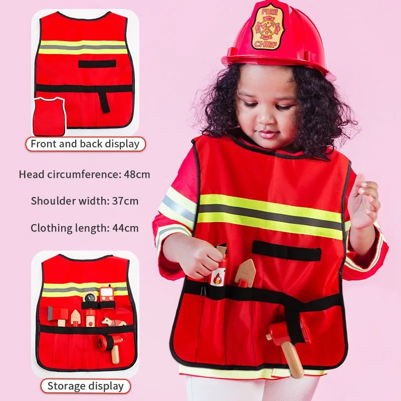 Wooden Fire Fighter Pretend Play Set - 15 Pieces (3-8 Years)