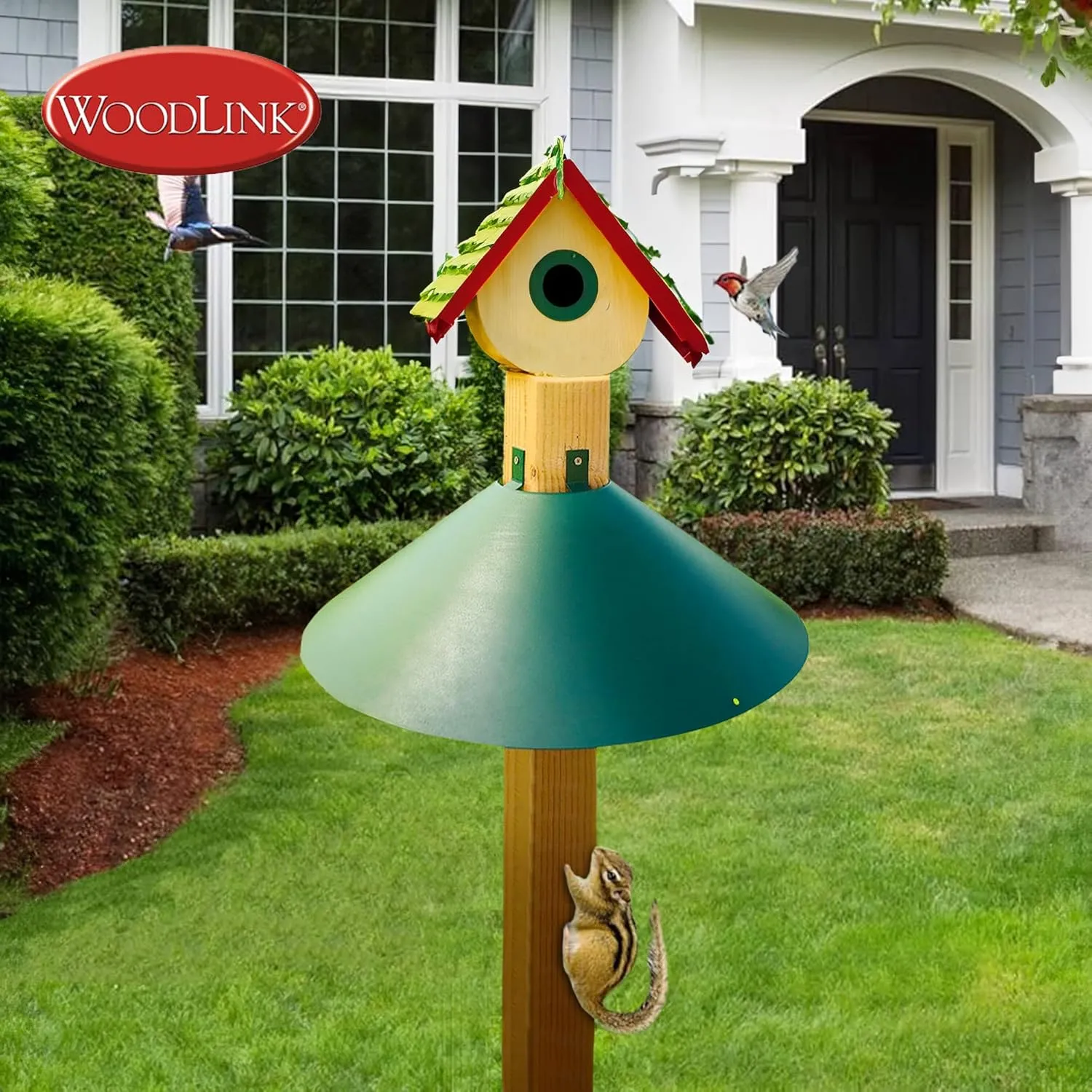 Woodlink Metal Wrap Around Bird House and Feeder Squirrel Baffle Guard for 4 x 4 Inch Pole Post (2 Pack)