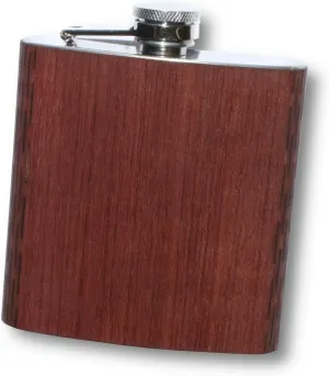 WUDN 6 oz. Wooden Hip Flask - Stainless Steel Body, Real Purple Heart